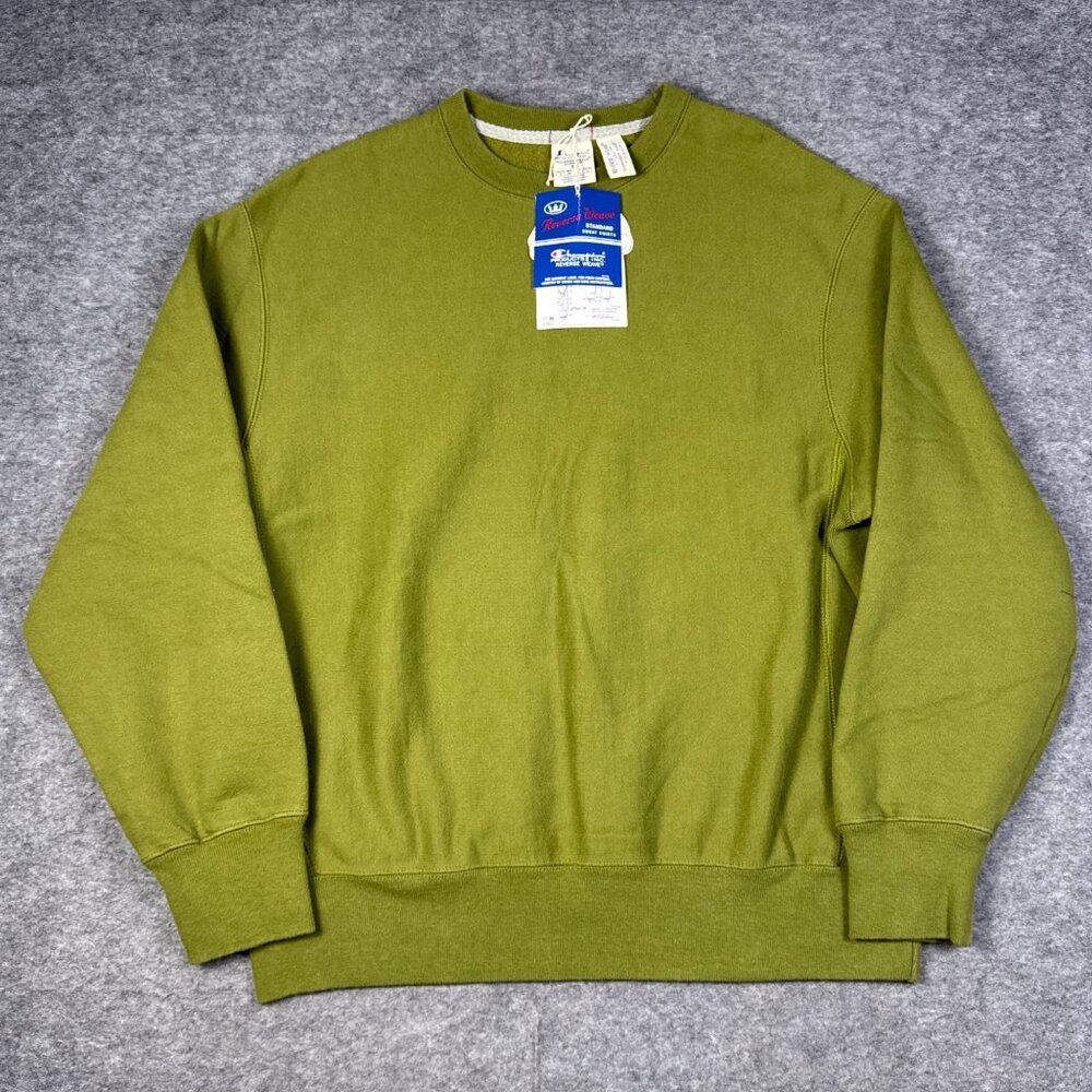 Champion Sweatshirt Mens Small Green Reverse Weave Crewneck Army Olive Throwback